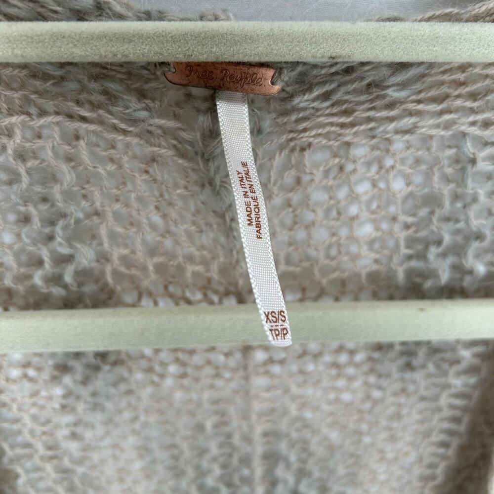 Free People Open-Weave Knit Cardigan in Taupe - Picture 4 of 6